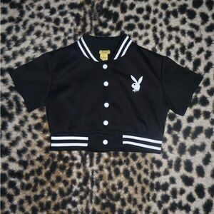 Playboy Varsity cropped short sleeve jacket